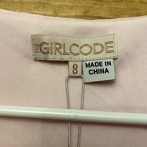 ASOS x The Girlcode Long Sleeve Drape Pink Glitter Mini Dress Clubwear NWT - Picture 7 of 9